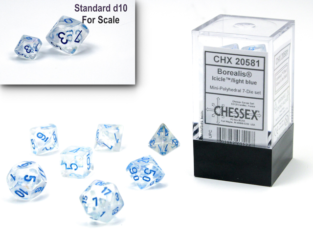 CHESSEX 7 Dice Mini Borealis